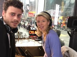 Francis Arnaud & Rebecca Watson on-set during the filming of RAPID EYE MOVEMENT