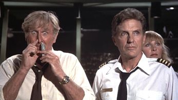 Lloyd Bridges, Robert Stack, and Lee Terri in Airplane! (1980)