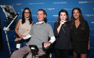 Courteney Cox, Nanci Ryder, Steve Gleason, and Michel Varisco-Gleason at an event for Gleason (2016)
