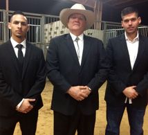Alec Franco as El Don in Black Moth with his bodyguards.