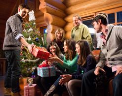 Lacey Chabert, Eric Keenleyside, Corey Sevier, Matthew Kevin Anderson, Lini Evans, and Alisha Newton in The Tree That Sa