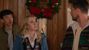 Still of Steven Huy, Robbie Amell and Veronika Slowikowska in EXmas