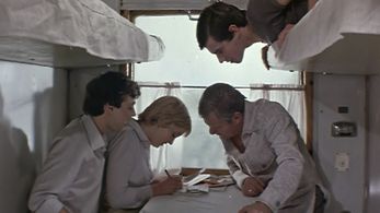 Svetlana Amanova, Algis Arlauskas, Mikhail Pugovkin, and Andrey Tolshin in Sportloto-82 (1982)