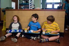 Grayson Russell, Zachary Gordon, and Robert Capron in Diary of a Wimpy Kid (2010)