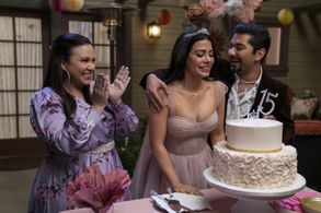 Gloria Calderón Kellett, Mark Indelicato, and Emeraude Toubia in With Love (2021)