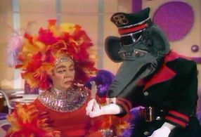 Sharon Baird, Martha Raye, and The Krofft Puppets in The Bugaloos (1970)