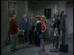 Elizabeth Montgomery, Maurice Dallimore, Kasey Rogers, Dick Sargent, and David White in Bewitched (1964)