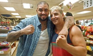 (Left.) R. Marcus Taylor and (right) Rokki James in Paying Mr. McGetty (2016)