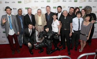 Stan Lee, Joss Whedon, Morgan Spurlock, and Holly Conrad at an event for Comic-Con Episode IV: A Fan's Hope (2011)