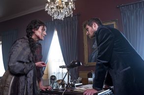 Orla Brady and Oliver Stark in Into the Badlands (2015)