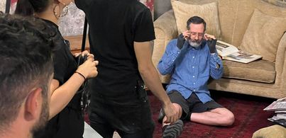 Robert Firth, Kamran Vahabi, Isabel Ion, and Louis Lingjaerde in The Man Behind the Machine (2023)