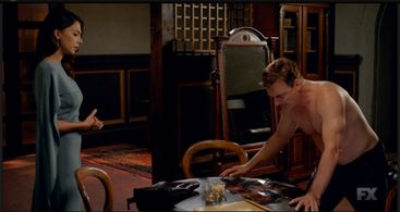 Chris Noth and Moran Atias in Tyrant (2014)