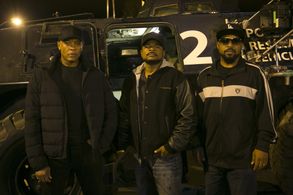 Ice Cube, Dr. Dre, and F. Gary Gray in Straight Outta Compton (2015)