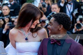 CANNES, FRANCE - MAY 19: Anne Hathaway and Jaylin Webb attend the screening of 