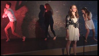 Erin Morris, Jessica Jordan, Matthew Becker, and Grace Clark in Up on High Ground (2014)