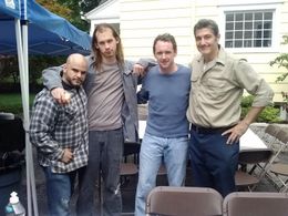 Sean Leser, Brian Carter, and P.J. Marino on set of 