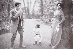 J.J. Clark, Gene Gauntier, and George Hollister Jr. in Winning a Widow (1912)