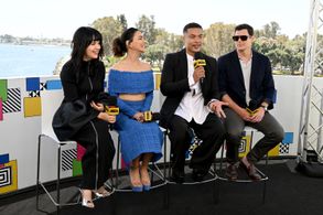 Benjamin Walker, Nazanin Boniadi, Ismael Cruz Cordova, and Markella Kavenagh at an event for The Lord of the Rings: The 