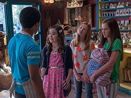 Aubrey K. Miller, Olivia Sanabia, Judah Bellamy, and Abby Donnelly in Just Add Magic (2015)