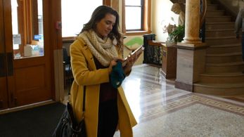 On set at Christmas at the Chateau