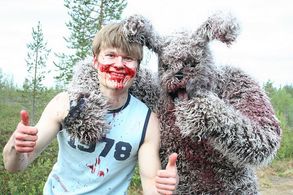 Joonas Makkonen at the set of Bunny the Killer Thing in 2010.
