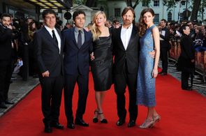 Kirsten Dunst, Viggo Mortensen, Hossein Amini, Daisy Bevan, and Oscar Isaac at an event for The Two Faces of January (20