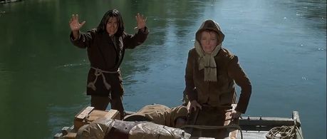 Katharine Hepburn and Richard Romancito in Rooster Cogburn (1975)