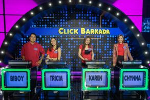Tricia Roman, Karen Delos Reyes, Chynna Ortaleza, and Biboy Ramirez in Family Feud Philippines (2022)