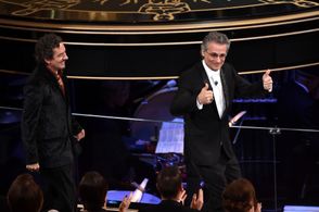 Mark A. Mangini and David White at an event for The Oscars (2016)