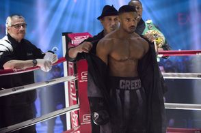 Sylvester Stallone, Jacob 'Stitch' Duran, Wood Harris, and Michael B. Jordan in Creed II (2018)