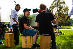 On set of FIVE THIRTEEN