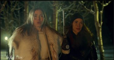 Melanie Scrofano and Natalie Krill in Wynonna Earp (2016)