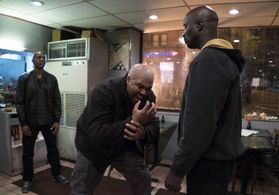 Mike Colter, Kelvin McGrue, and R. Marcus Taylor in Luke Cage (2016)