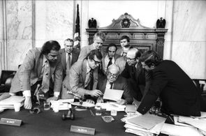 Fred Thompson, Howard Baker, and Sam Ervin in The Senate Watergate Hearings (1973)