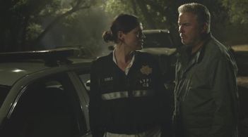 Jorja Fox and William Petersen in CSI: Immortality (2015)