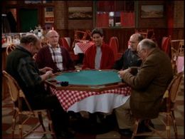 Peter Boyle, Ray Romano, Len Lesser, Victor Raider-Wexler, and Murray Rubin in Everybody Loves Raymond (1996)