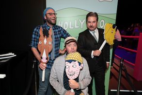 Paul F. Tompkins, Mike Hollingsworth, and Raphael Bob-Waksberg at an event for BoJack Horseman (2014)