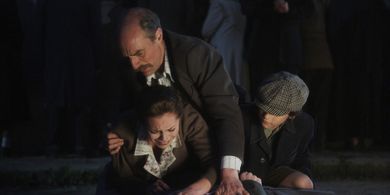 Simon Kunz and Hannah Tointon in Walking with the Enemy (2013)