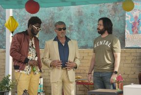 Sylvester Stallone, Martin Starr, and Jay Will in Tulsa King (2022)