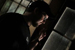 Patrick Rea on the set of the short film 