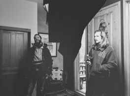 Dillon Tucker on the set of 