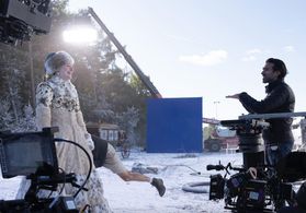 Jaffar Mahmood on the set of The Great