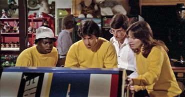 Debra Clinger, David Damas, Joel Kenney, and David Naughton in Midnight Madness (1980)