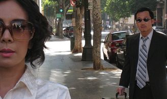 Ania & The Businessman Cafe on a Staircase