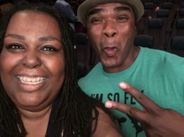Karen Y McClain at premier of Faith Hope & Love with Bishop Lamont (rapper/actor)
