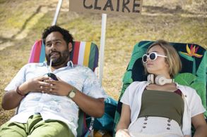 Ray Chong Nee with Peyton List in Swimming For Gold