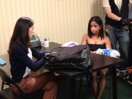 Interrogation scene on the set of The Life.