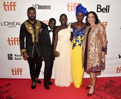 Mira Nair, David Oyelowo, Lupita Nyong'o, Madina Nalwanga, and Martin Kabanza at an event for Queen of Katwe (2016)