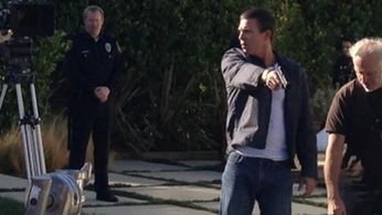 Ash Adams on the set of the feature film Carbon canyon