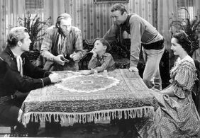 Buster Crabbe, Joel Newfield, Dave O'Brien, Choti Sherwood, and Al St. John in Billy the Kid Wanted (1941)